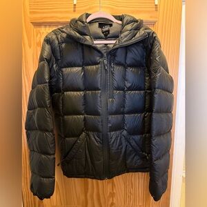 Burton Black Quilted Puffer Jacket with Attached Hood